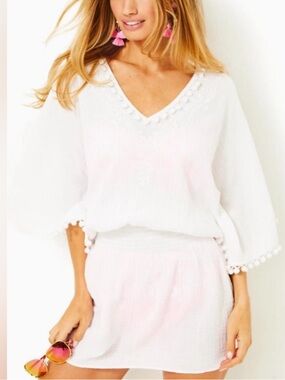 💦🐚🌟 Lilly Pulitzer Amaury Embroidered Swim Cover-Up